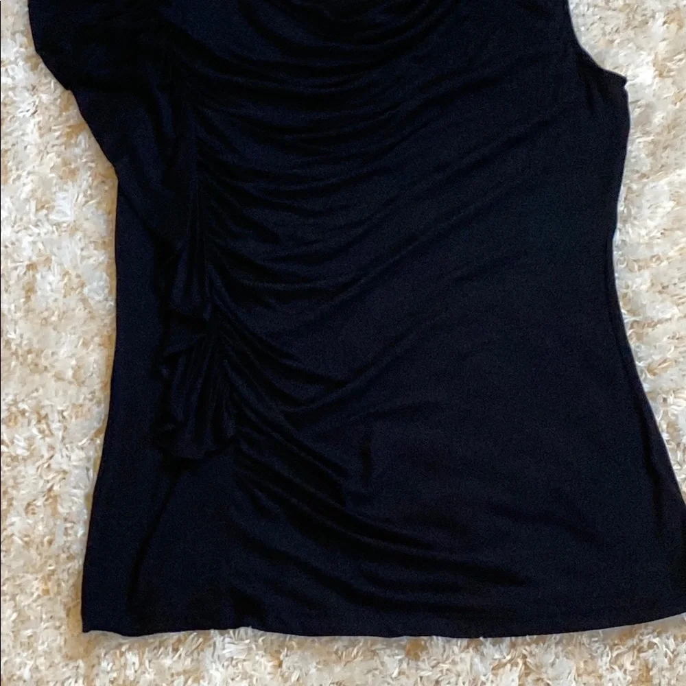 MICHAEL Michael Kors Black Asymmetrical Cowl Neck Tunic Top - Picture 9 of 10